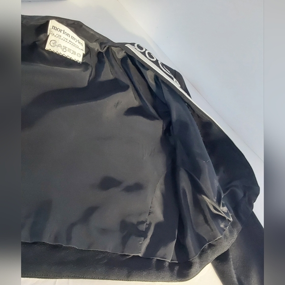 Vintage Morton Myles Black & White Embroidered Women's Bolero Jacket - Picture 7 of 9